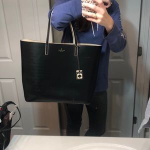 Kate Spade Large Black Leather Tote